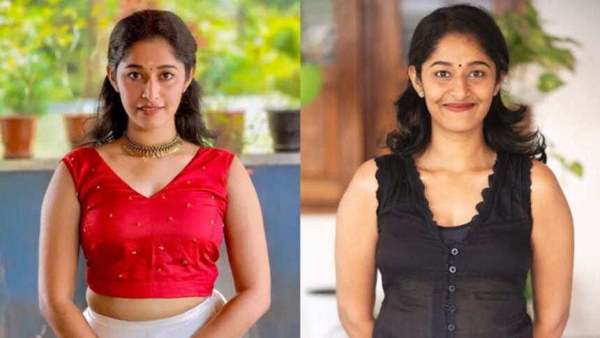 Akshaya Vijayakumar during a promotional appearance for her Malayalam film career