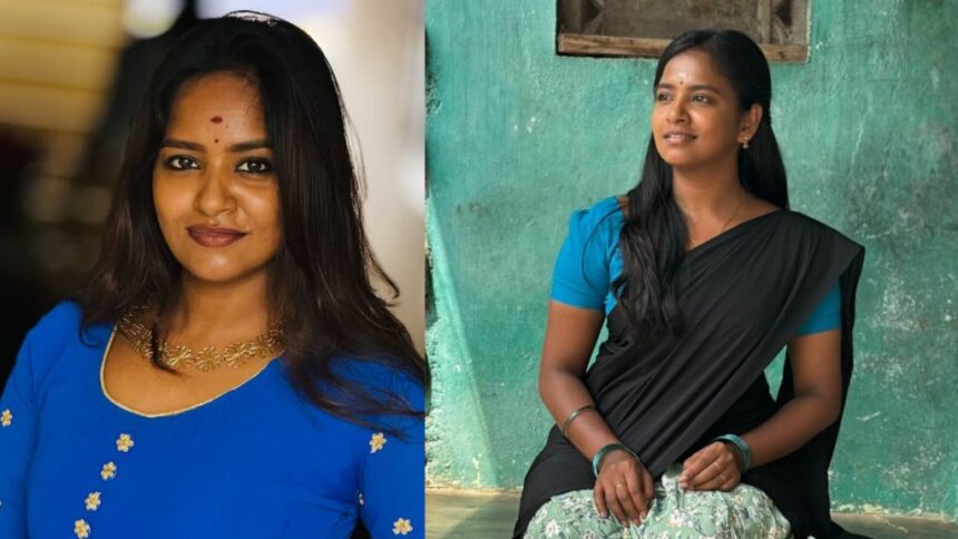 Tamil actress Ismath Banu during a film promotion and media interaction
