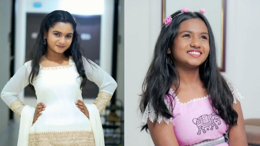 Hunterfly Kavya Vasu6 Kavya Vasu during a television shoot, known for playing Narmadha in Mahanadhi