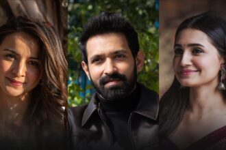 Vikrant Massey, Vedika Pinto and Mahima Makwana in Netflix's Musafir Cafe.