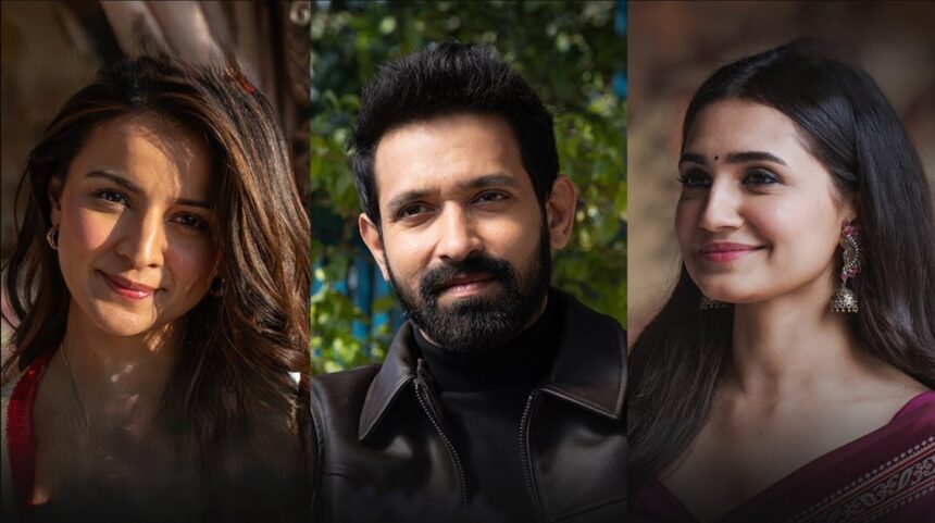 Vikrant Massey, Vedika Pinto and Mahima Makwana in Netflix's Musafir Cafe.
