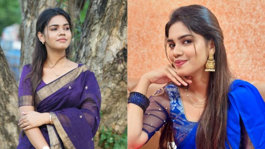 Pranika Dhakshu Tamil actress and anchor during a television show appearance