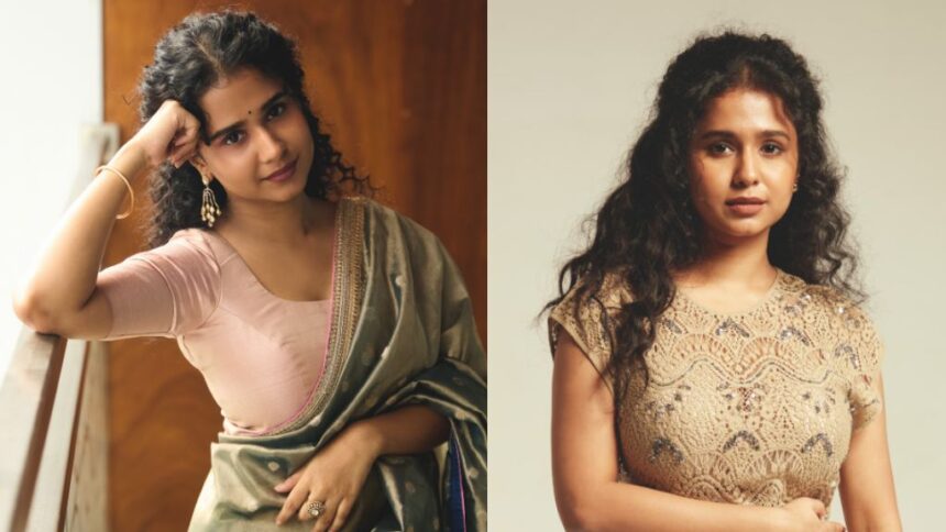 Prathana Nathan at a Tamil film promotional event