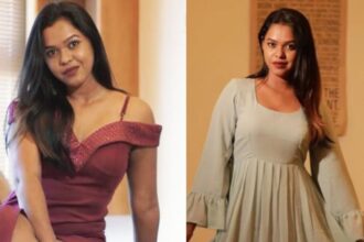 Queen Mahi posing during a promotional photoshoot for Malayalam OTT web series