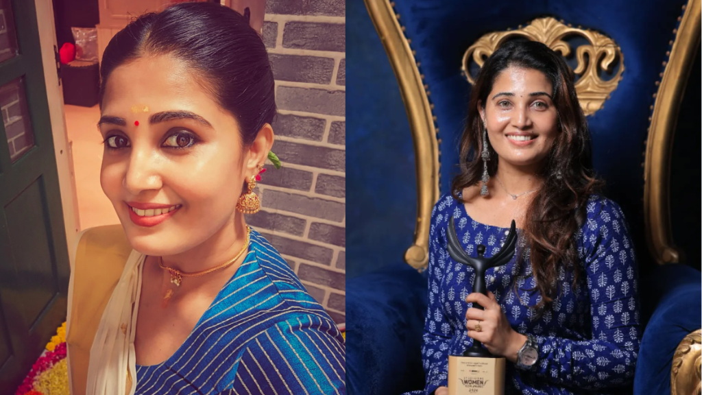 Hunterfly Sandra Amy South Indian actress Sandra Amy posing during a television event