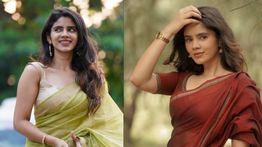Soundariya Nanjundan at a media event, actress known for Darbar, Draupathi and Bigg Boss Tamil 8