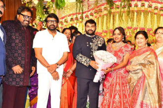 Chiranjeevi Pawan Kalyan and Venkatesh attend Meher Ramesh daughter wedding