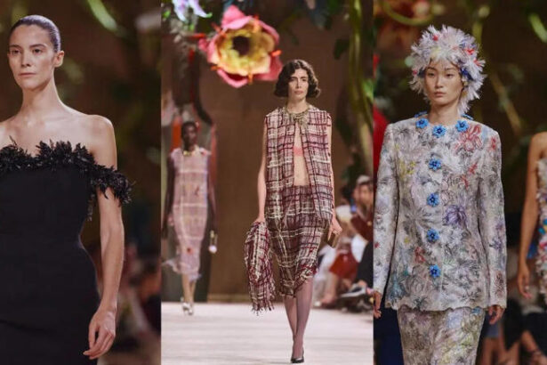 Models showcasing sculptural couture designs during Paris Haute Couture Week Fall Winter 2026-2027