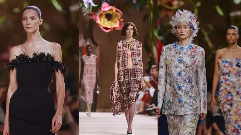 Hunterfly fhdsfhd54ds Models showcasing sculptural couture designs during Paris Haute Couture Week Fall Winter 2026-2027