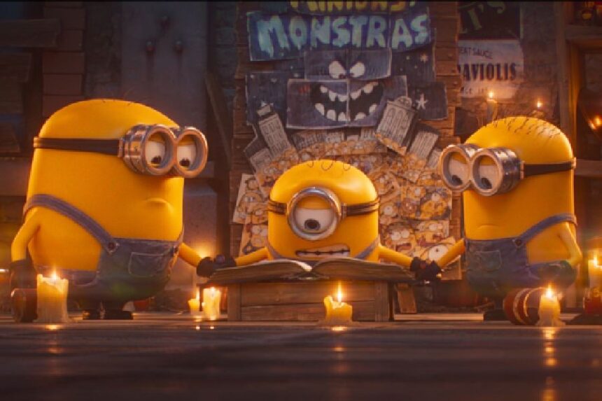 Minions characters exploring classic Hollywood in Minions & Monsters animated movie