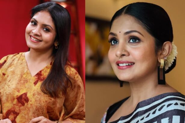 Gayathri Arun at a Malayalam television and cinema promotional event