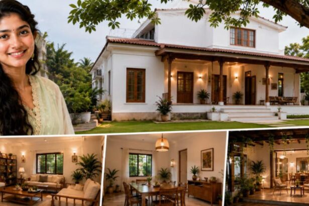 Sai Pallavi family house in Coimbatore featuring traditional interiors, wooden furnishings, prayer room and lush green garden