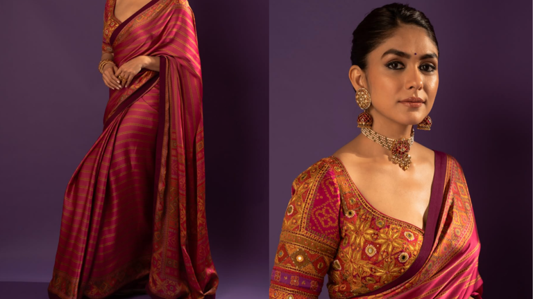 1. Magenta Silk Saree: A Celebration of Classic Festive Elegance