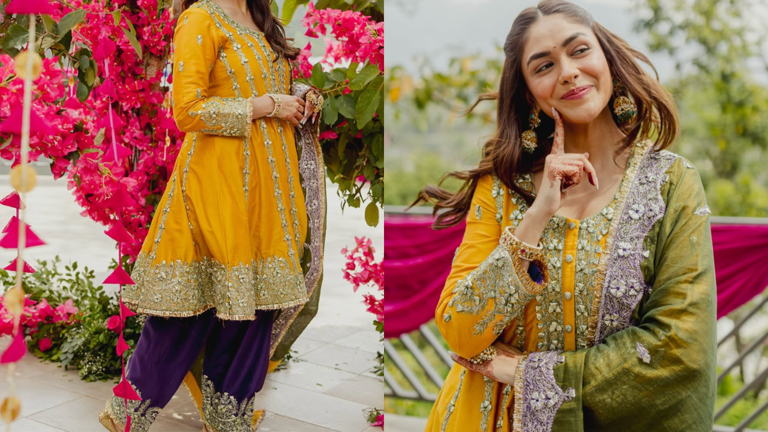 5. Mustard Yellow Suit: Vibrant Festive Colour Inspiration