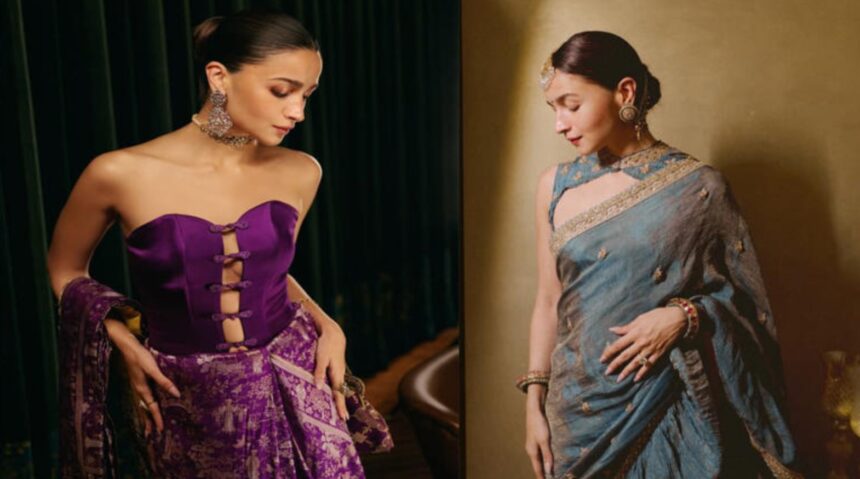 Alia Bhatt showcasing elegant saree styles perfect for festive occasions