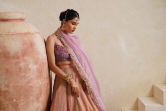 Designer Ridhi Garg's Husn-e-Jahan festive collection featuring embroidered lehengas inspired by nature.