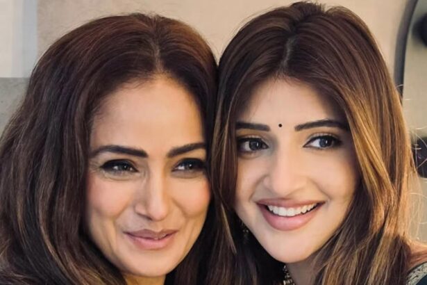 Actors Sreeleela and Simran smiling together during a recent meeting.