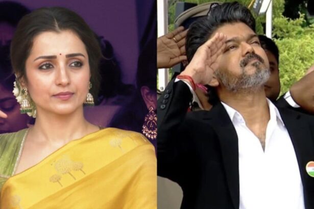 Trisha Krishnan attends Independence Day celebrations in Chennai as Vijay hoists the national flag