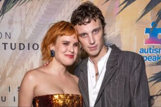 Tallulah Willis wears a custom Balenciaga wedding dress for her marriage to Justin Acee