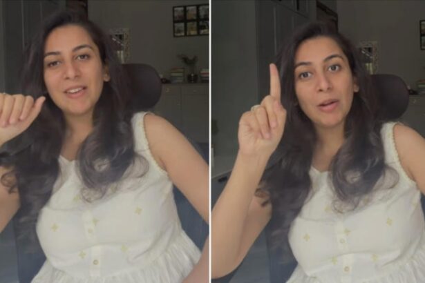 Woman discussing life after quitting her job in an Instagram video