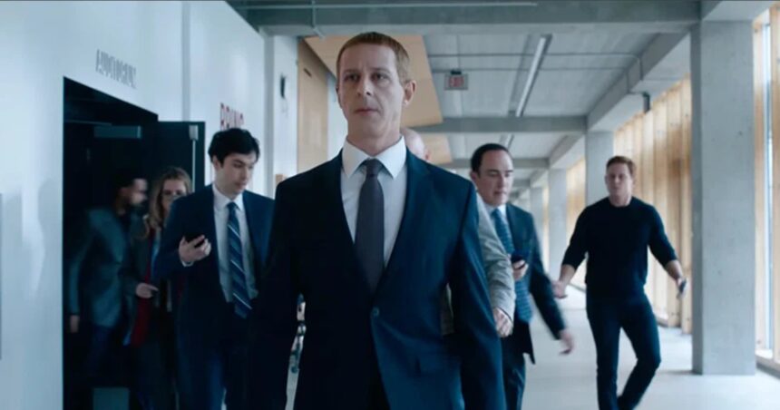 Jeremy Strong as Mark Zuckerberg in Aaron Sorkin's The Social Reckoning