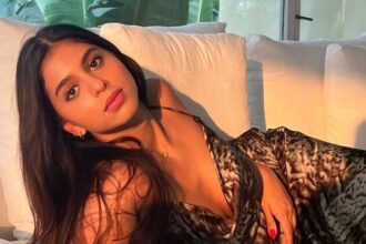 Suhana Khan poses in an elegant slip dress during golden hour in her latest social media photos