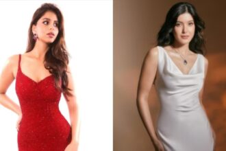 Hunterfly 026 08 30 201951 Suhana Khan wearing a sparkling red bodycon gown at The Archies premiere
