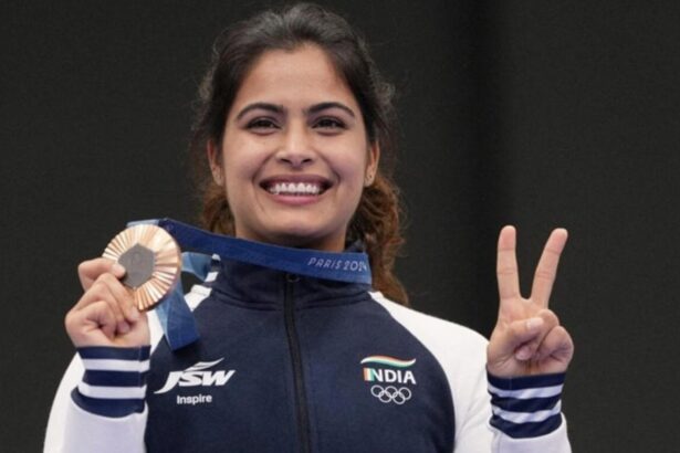 Olympic medallist Manu Bhaker during a public event.