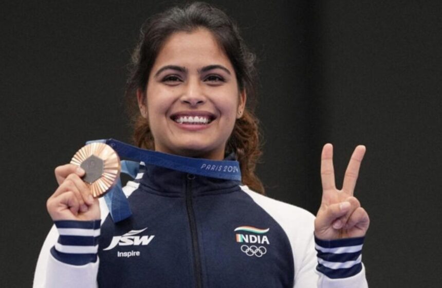 Olympic medallist Manu Bhaker during a public event.