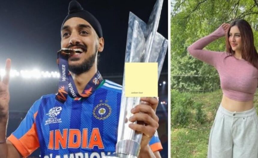 Hunterfly 2026 08 03 205848 Indian cricketer Arshdeep Singh and Punjabi actress Samreen Kaur during separate public appearances.