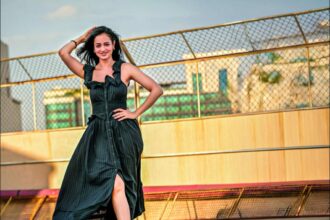 Actor Shanvi Srivastava during a promotional appearance for America America 2.