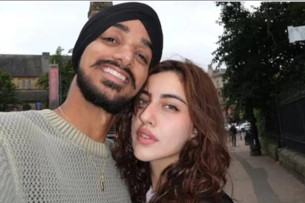 Indian cricketer Arshdeep Singh and Punjabi actor-model Samreen Kaur during separate public appearances.