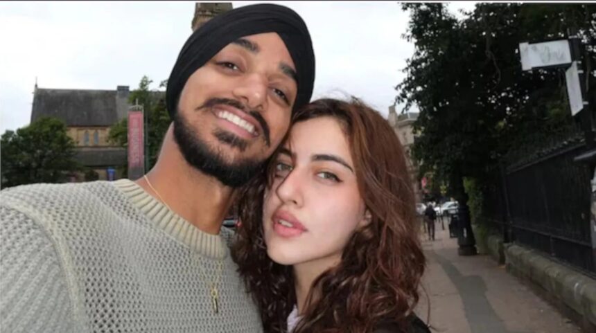 Hunterfly 2026 08 05 235957 Indian cricketer Arshdeep Singh and Punjabi actor-model Samreen Kaur during separate public appearances.