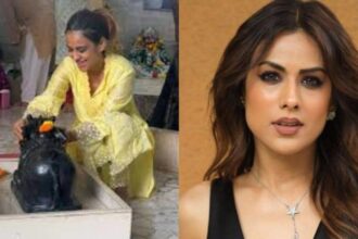 Hunterfly 2026 08 12 140257 Nia Sharma performs prayers during her Sawan temple visit