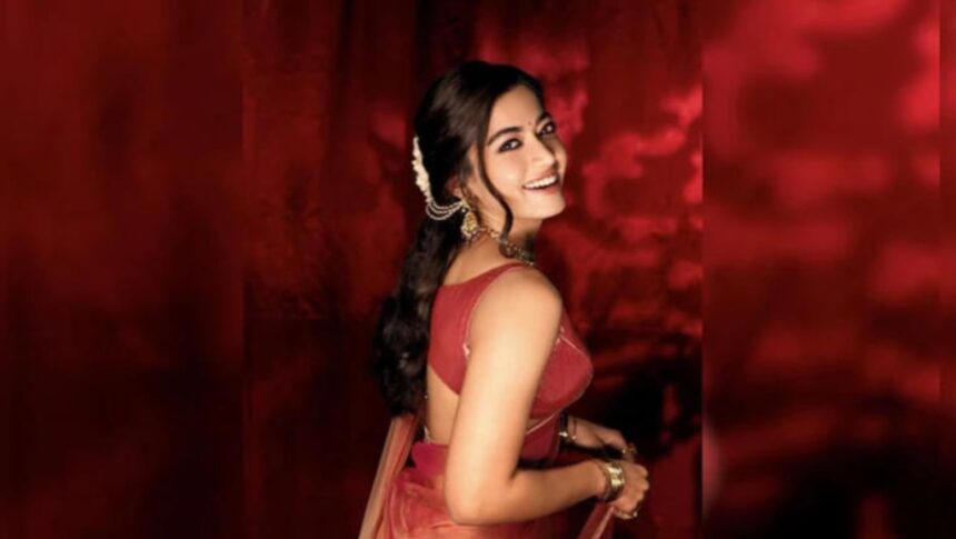 Hunterfly 26 08 04 153255 Rashmika Mandanna showcasing elegant ethnic outfits including sarees and chikankari suits.