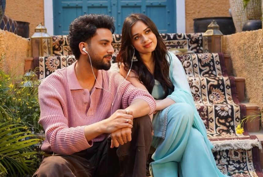 Jannat Zubair and Elvish Yadav during a promotional event.