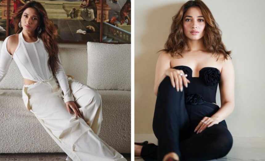 Hunterfly 26 08 16 123700 Tamannaah Bhatia in a stylish monochrome outfit during her OTT promotions