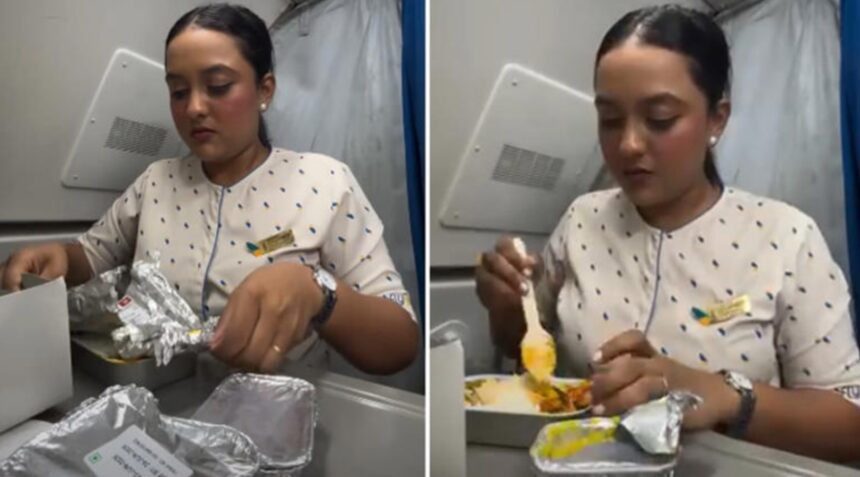 Hunterfly 26 08 19 184525 Cabin crew member Samruddhi shows her meal break during a flight at 25,000 feet