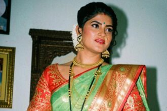 Kalyani Jadhav in a contemporary white saree photoshoot