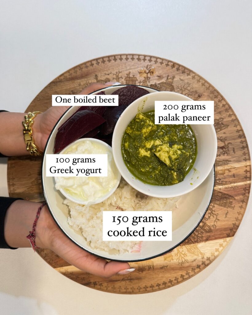 Hunterfly 484522642 18273059752269787 3220837747974930000 n 1. Palak paneer with rice and yoghurt