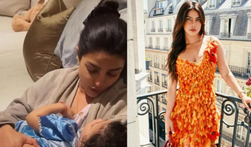 Priyanka Chopra with daughter Malti Marie during a family moment shared on social media.