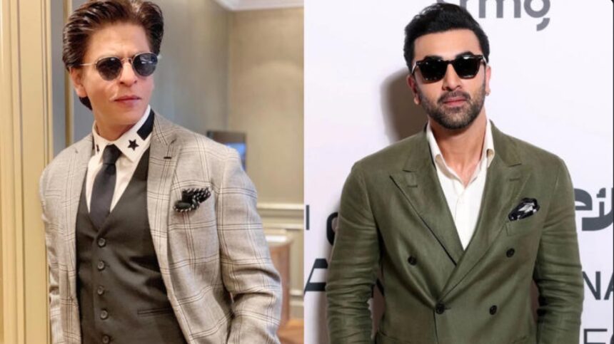 Hunterfly 6 08 06 205658 Shah Rukh Khan and Ranbir Kapoor during a Bollywood event discussing the title of Jab Harry Met Sejal.