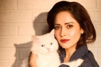 Nushrratt Bharuccha with her rescue cats Peanut and Butter