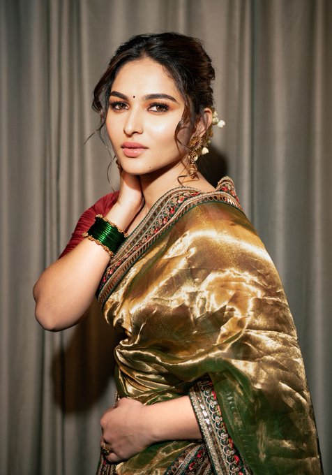 Hunterfly Kayadu Lohar A Contrasting Maroon Blouse Completes the Look