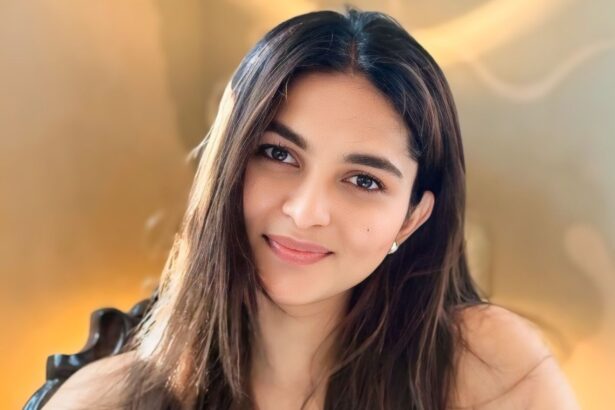 Hunterfly Kayadu Lohars Kayadu Lohar in a flowing white dress during a golden hour outdoor photoshoot.