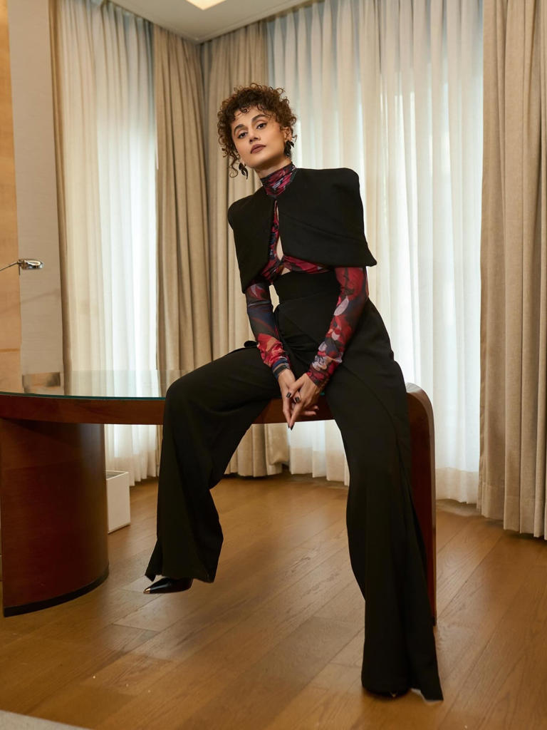 Hunterfly Taapsee Pannus birthday special5 5. Structured Tailoring with Sheer Layers