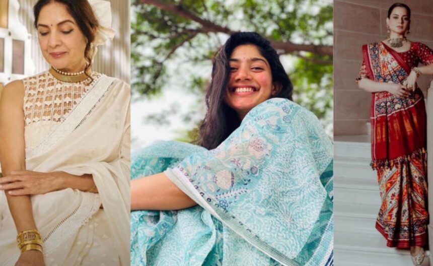 Vidya Balan, Kangana Ranaut, Sai Pallavi and other Bollywood celebrities promoting Indian handloom sarees on National Handloom Day 2026