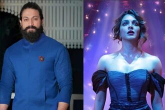 Yash and Kiara Advani during Toxic film promotions