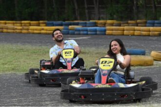 Racer Mira Erda with her elder brother Vrajesh Erda during a Raksha Bandhan celebration.