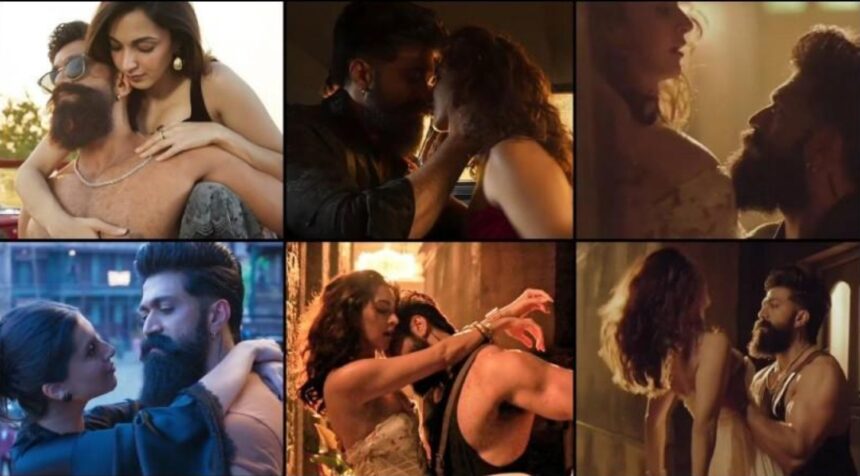 Yash and Kiara Advani in a romantic scene from the Tabaahi song in Toxic A Fairy Tale for Grown-Ups